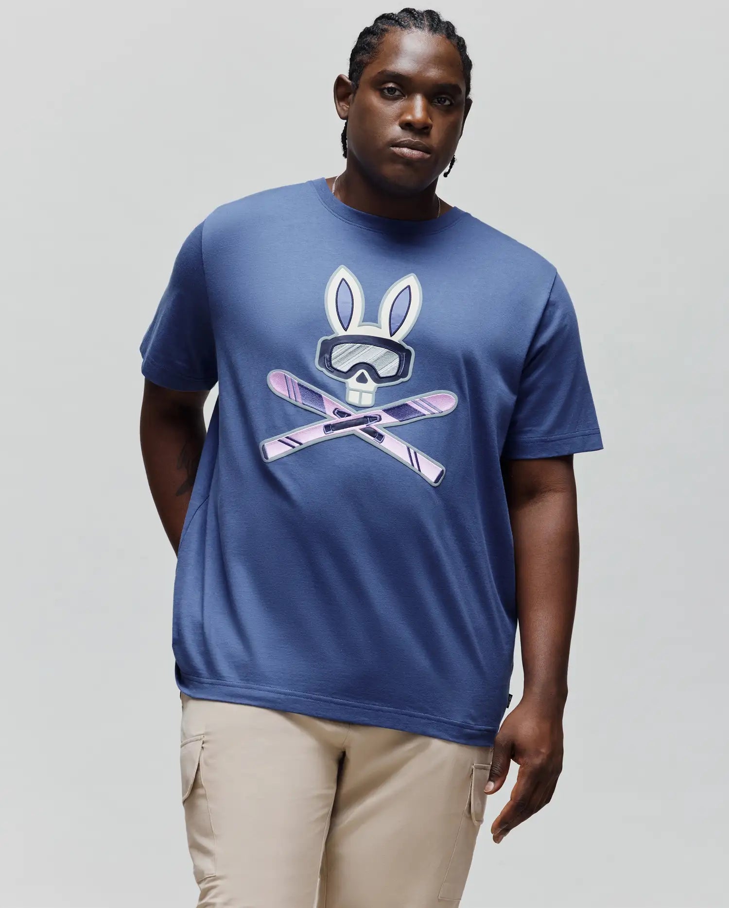 MENS BIG AND TALL INDIGO BUNNY GRAPHIC TEE - BT0200028 - Image 2