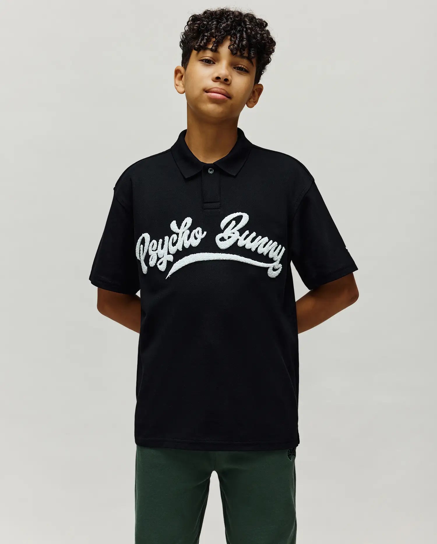 KIDS TATE WORDMARK PIQUE POLO - KT0100070