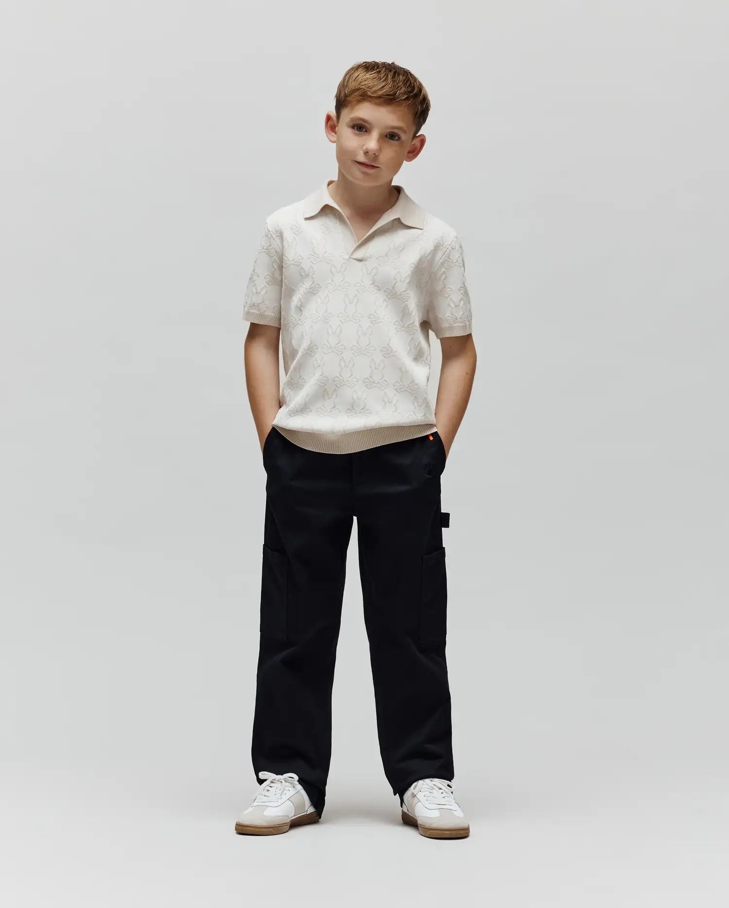 KIDS ELDEN KNIT JOHNNY COLLAR POLO - KT0100073 - Image 4