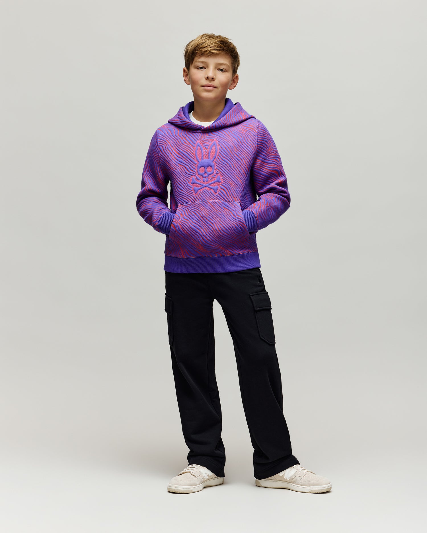KIDS KENDRICK DOUBLE KNIT JACQUARD TEXTURED HOODIE - KT0500030 - Image 4