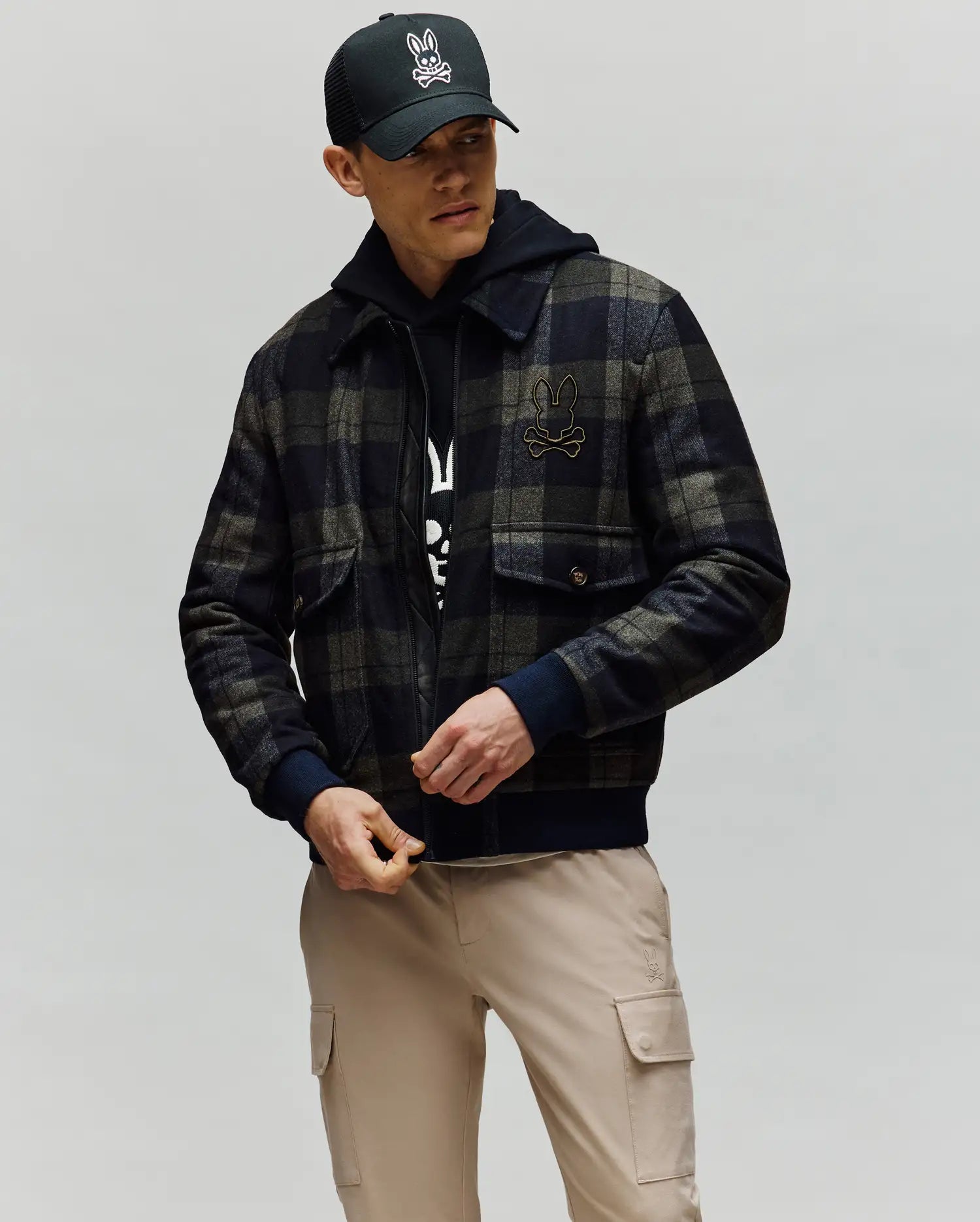 MENS GAVIN PLAID BOMBER JACKET - MO1100014 - Image 3