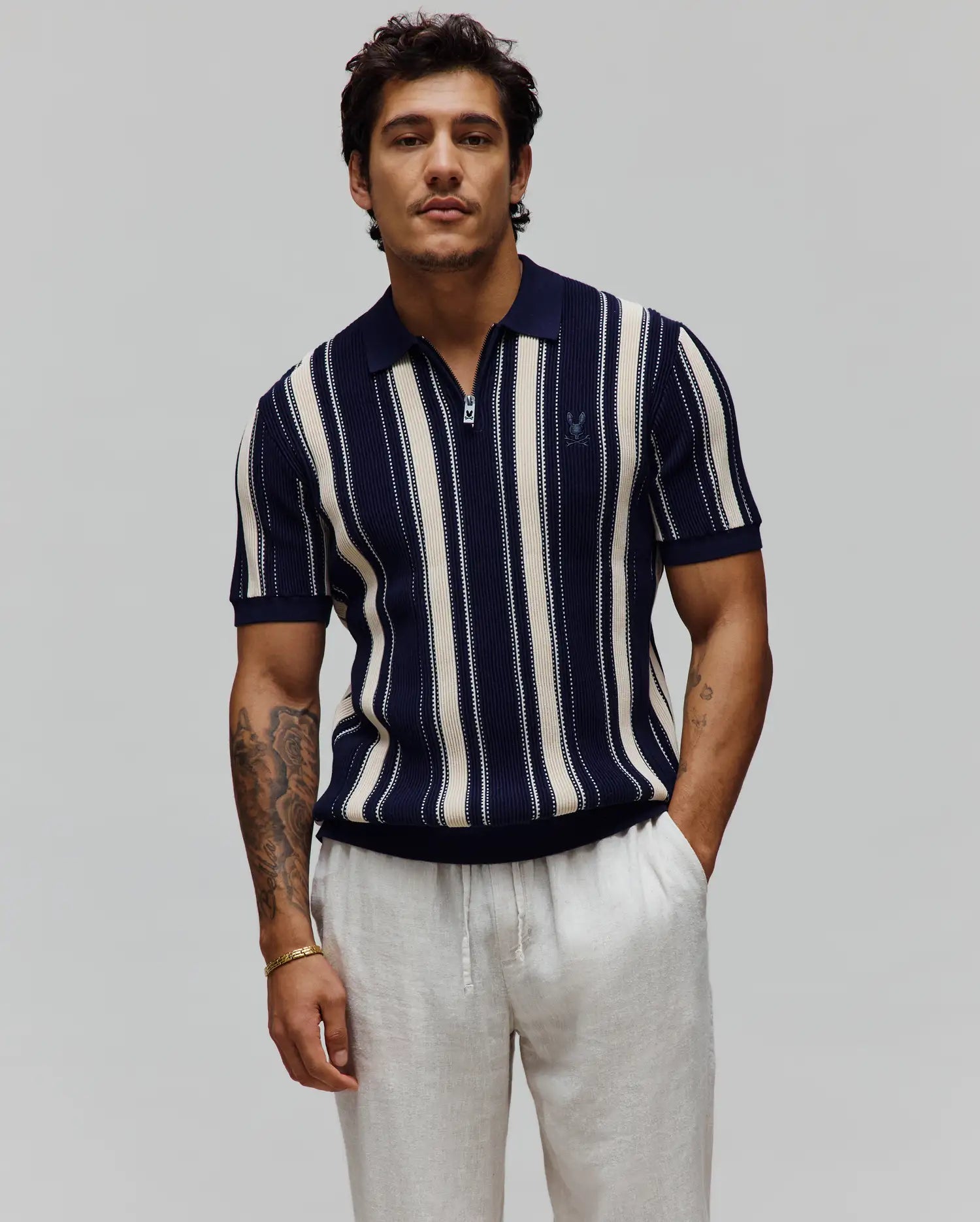 MENS CLIFF KNIT ZIP POLO - MT0100210 - Image 2
